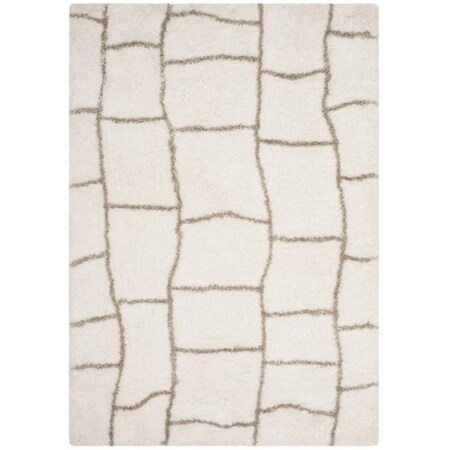 Safavieh 5 x 8 ft. Toronto Shag Hand Tufted Medium Rectangle Area Rug, Ivory and Silver SGT603A-5